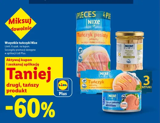 Tuńczyki Nixe promocja w Lidl