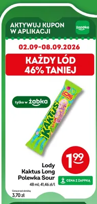Lody Kaktus Long Polewka Sour promocja w Żabka