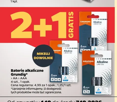 Baterie alkaliczne Grundig Aa 4-pak promocja w Netto