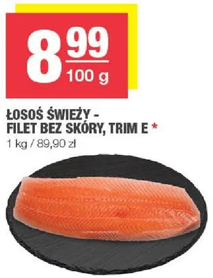 Łosoś świeży - filet bez skóry, trim E promocja w SPAR