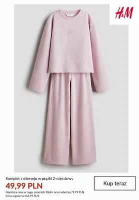 Komplet z dżerseju w prążki 2-częściowy H&M promocja w H&M