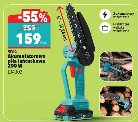Akumulatorowa piła łańcuchowa 200 W LO4302 promocja w Biedronka