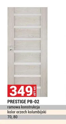 Drzwi ramowe Prestige PB-02 orzech kolumbijski promocja w Merkury Market