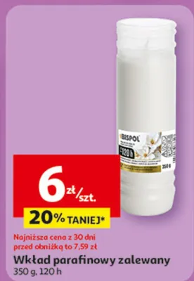 Wkład parafinowy zalewany promocja w Auchan