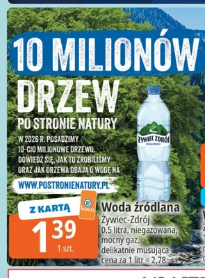 Woda źródlana Żywiec-Zdrój delikatnie musująca 0,5l promocja w Leclerc