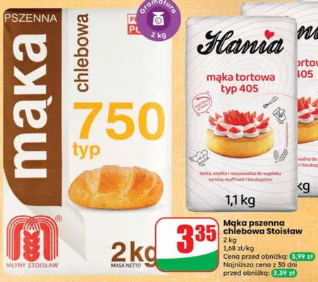 Mąka tortowa typ 405 promocja w Dino