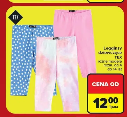 Legginsy dziewczęce TEX promocja w Carrefour