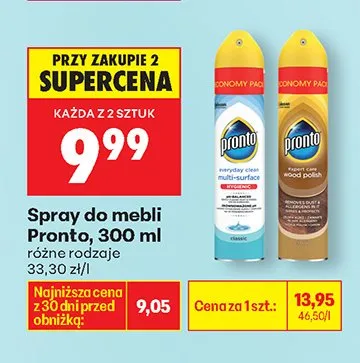 Spray do mebli Pronto, różne rodzaje promocja w Biedronka