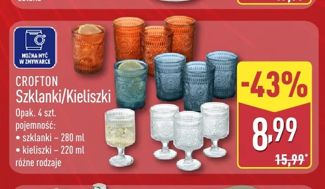 Kieliszki Crofton promocja w Aldi
