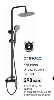 Kolumna prysznicowa Orinoco Nemo czarna promocja w Castorama