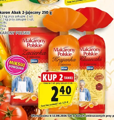 Makaron 2-jajeczny kluseczki Abak promocja w Prim Market