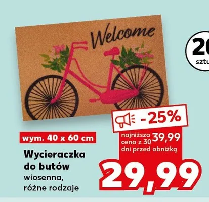 Wycieraczka do butów wiosenna wym. 40x60 cm, różne rodzaje promocja w Kaufland
