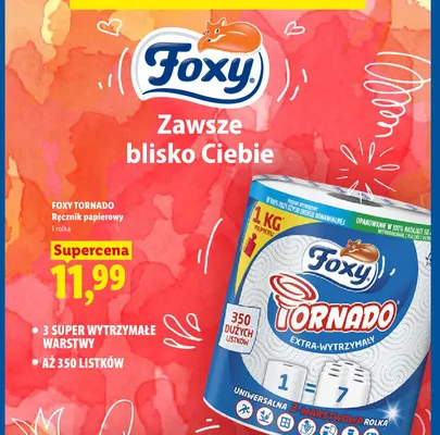 Ręcznik papierowy Foxy Tornado promocja w Lidl