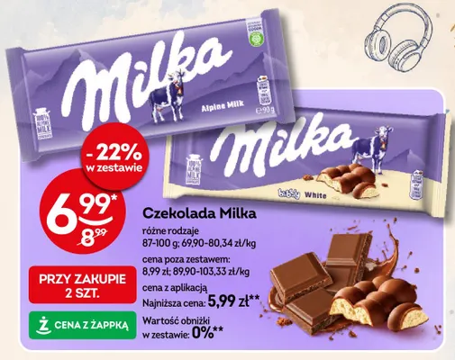 Czekolada Milka Alpine Milk promocja w Żabka