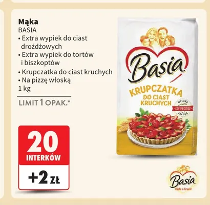 Mąka Extra wypiek do tortów i biszkoptów Basia promocja w Intermarche