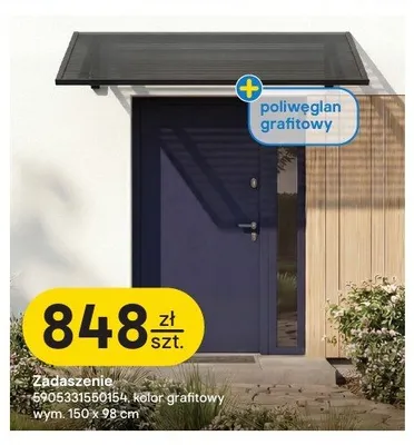 Zadaszenie grafitowe Scala 150x98 cm promocja w Castorama