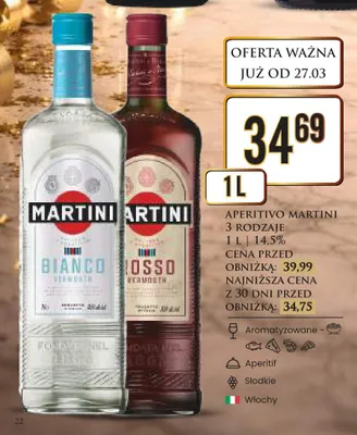 Aperitivo Martini 3 rodzaje promocja w Dino