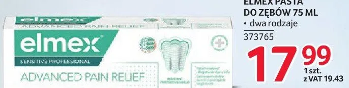 Pasta do zębów Elmex 75 ml dwa rodzaje promocja w Selgros