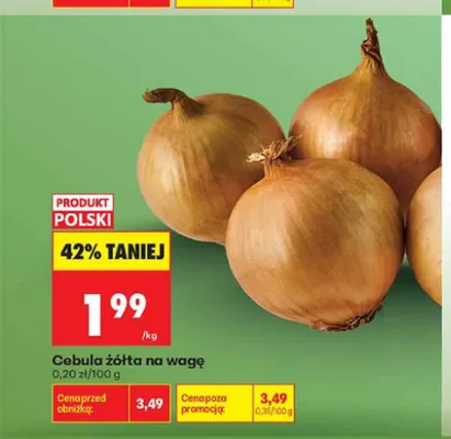 Cebula żółta na wagę promocja w Biedronka