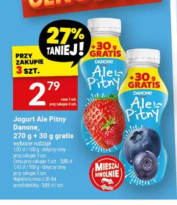 Jogurt pitny Ale Pitny Danone jagodowy promocja w Twój Market