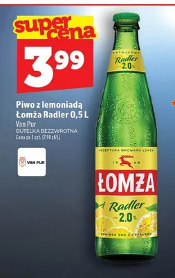 Piwo z lemoniadą Łomża Radler promocja w TOPAZ