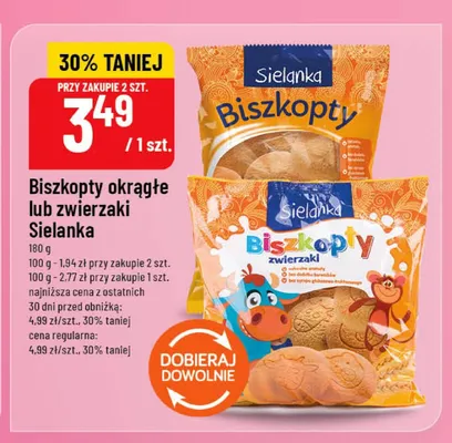Biszkopty zwierzaki Sielanka promocja w POLOmarket