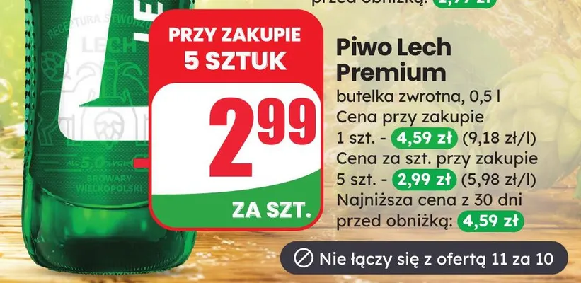 Piwo Lech Premium promocja w Dino