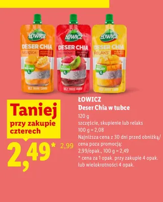 Deser Chia w tubce Łowicz Relaks promocja w Lidl