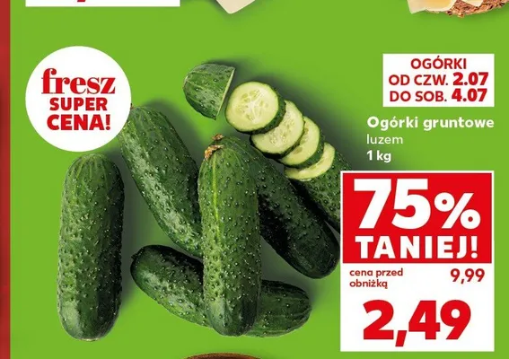 Ogórki gruntowe luzem promocja w Kaufland