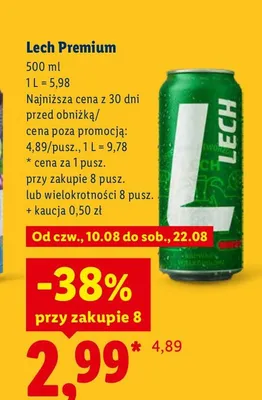 Piwo Lech Premium promocja w Lidl