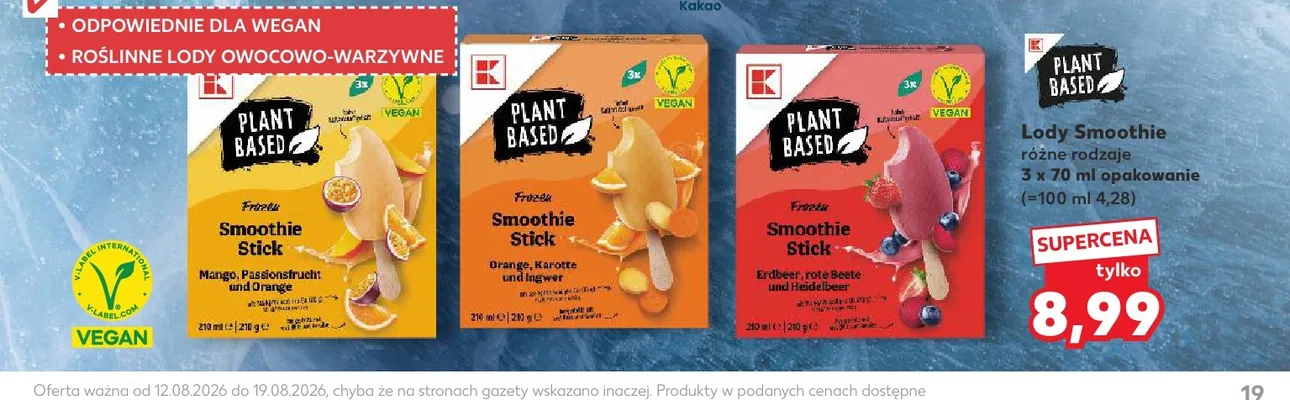 Lody Smoothie Stick K-Classic Pomarańcza Marchew Imbir promocja w Kaufland