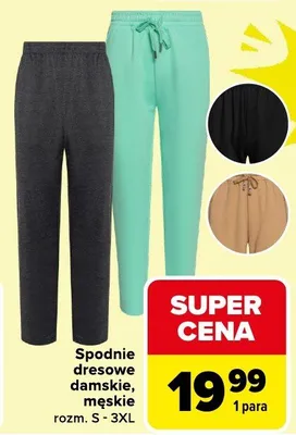 Spodnie dresowe damskie, męskie promocja w Carrefour Market