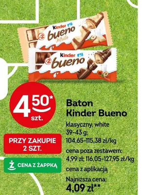 Baton Kinder Bueno white promocja w Żabka