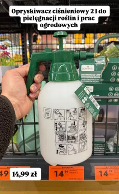 Opryskiwacz ciśnieniowy 2 l do pielęgnacji roślin i prac ogrodowych promocja w Biedronka