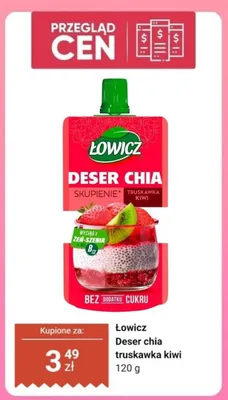 Deser chia Łowicz truskawka kiwi promocja w Dino