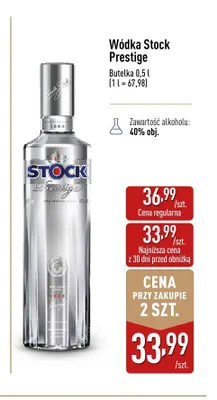 Wódka Stock Prestige promocja w Aldi