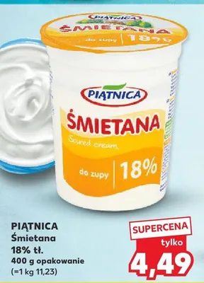 Śmietana 18% tł. promocja w Kaufland