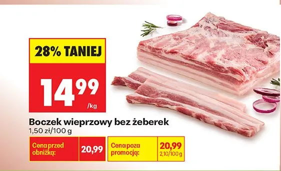 Boczek wieprzowy bez żeberek promocja w Biedronka