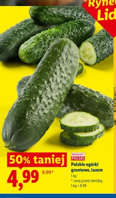 Ogórki gruntowe polskie promocja w Lidl
