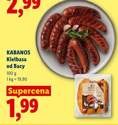 Kiełbasa od Bacy Kabanos promocja w Lidl