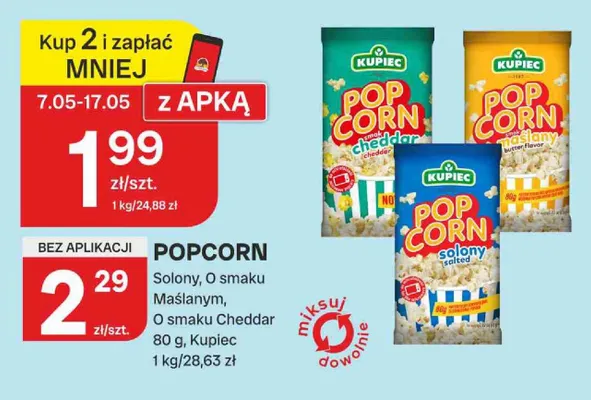 Popcorn solony Kupiec promocja w Chorten