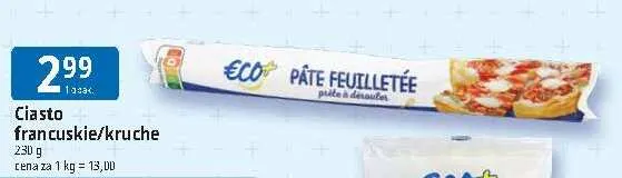 Ciasto francuskie Eco+ promocja w Leclerc