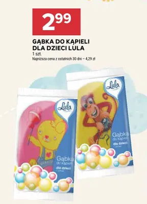 Gąbka do kąpieli dla dzieci Lula promocja w Stokrotka