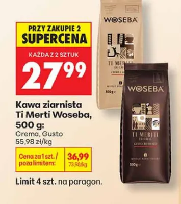 Kawa ziarnista Ti Meriti Woseba Gusto promocja w Biedronka