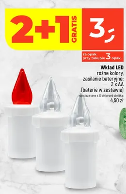 Wkład LED różne kolory zasilanie bateryjne promocja w Dealz