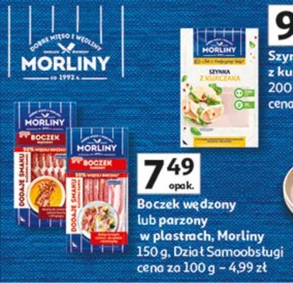 Boczek wędzony lub parzony w plasterkach dział samoobsługi promocja w Auchan