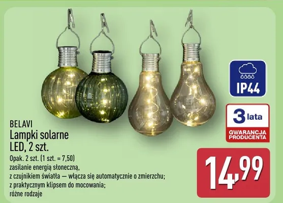Lampki solarne LED, 2 szt. promocja w Aldi