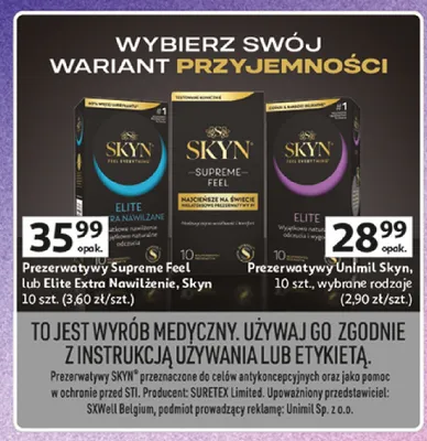 Prezerwatywy SKYN Elite Extra Nawilżenie promocja w Auchan