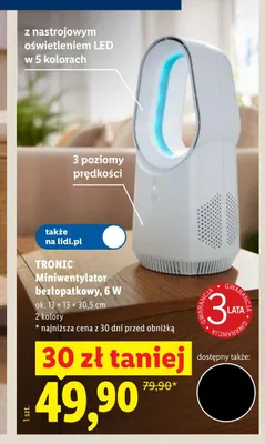 Miniwentylator bezłopatkowy TRONIC promocja w Lidl
