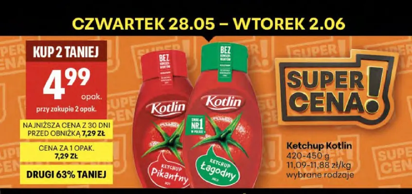 Ketchup Kotlin Łagodny promocja w Delikatesy Centrum